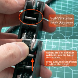 Pulley with Rope Tensioner, Rope Ratchet with 5 m Rope, Pulley with Tent Tensioner, Guy Ropes with Rope Brake, Applies to Camping, Awning, Tent, Pack of 2