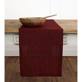 Solino Home Linen Table Runner 60 Inches Long – 100% Pure Linen Red Garnet Table Runner 14 x 60 Inch – Machine Washable Dining Table Runner for Valentines Day, Spring, Holiday, Winter – Athena