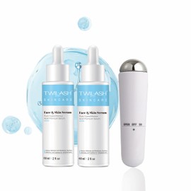 Pure Hypochlorous Acid Face & Skin Serum 2-Pack (60ml Each) – Hydrating, Calming & Redness-Reducing with Facial Massager – Gentle, Non-Irritating for Sensitive Skin – 120ml Total