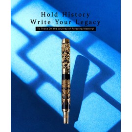 ARTEX Luxury Fountain Pen Set With Stand - Museum Art Collections - Crafting Timeless Beauty - the Best Gift & Office Desk Decor, German SCHMIDT Fine Nib, Inspirational Office Desk Decor