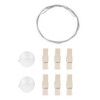 Kikkerland 6 Wood Magnetic Clothespins Photo Holder
