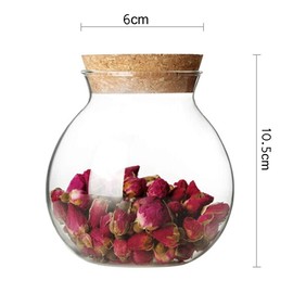 1 PCS 500ML 17OZ Empty Transparent Glass Sealing Container with Cork Multipurpose Candy Coffee Beans Tea-leaf Storage Can Jar Heat-Resistant Food Collection Tin Pot for Kitchen Home Use