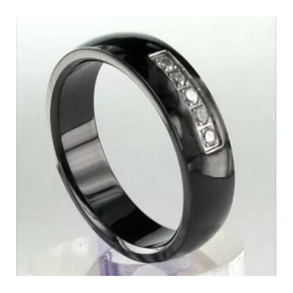 Our Own Black Plated Highly Polished TITANIUM RING with Round