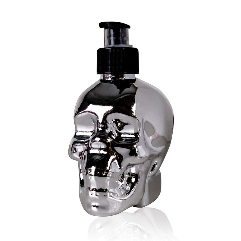 Accentra Skull Soap Dispenser with Liquid Soap - Black Chrome-Look