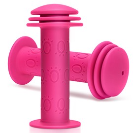 Silimore Kids Bike Handlebar Grips-Bike Handle Grips for Boys Girls,105mm Non-Slip Soft Rubber Bicycle Handlebar Grips with Mushroom Suitable for Kids Bike;BMX;Scooters;Balance Bikes;Scooter (Pink)