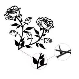 ESTART Large Rose Flower Wall Decor,15“H Black Metal Art Ornament Wall Hanging for Indoor Outdoor Home Bedroom Office (2 Pieces)