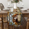 jejeloiu Highland Cow Table Runner, Cute Farm Animals Sunflower Kitchen