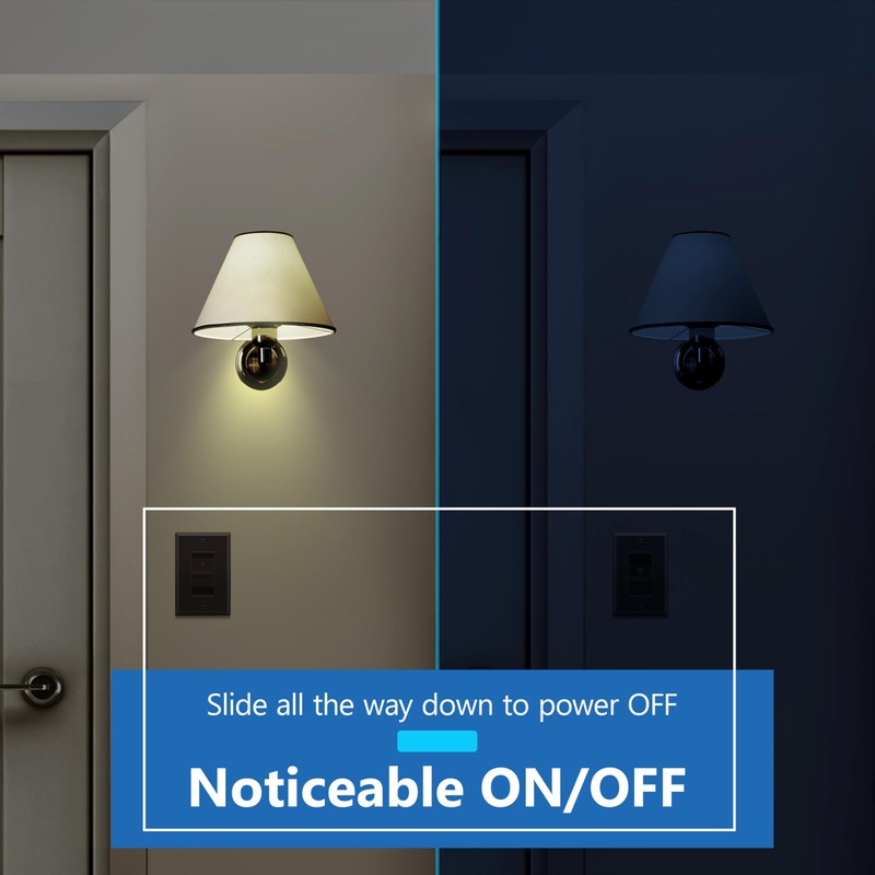 LIDER Combination Dual Dimmer Light Switch Control, 2 Sliding Light