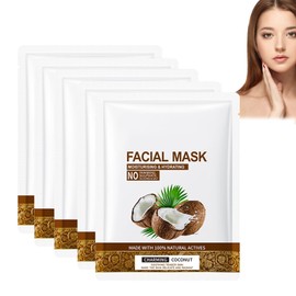 Hppsctink 5pcs Kokosnussöl-Maske, Pflegende Kokosnussöl-Maske, Nährend Hydratisierend Feuchtigkeitsspendend Verjüngend, Hellt die Haut auf, facial mask
