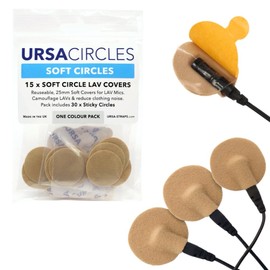 URSA Soft Circles: Reusable Soft Covers for Lav Microphones, 25 mm, Beige, Pack of 15, beige
