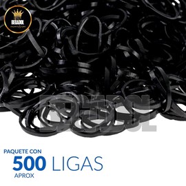 Paquete 500 Ligas Elásticas Gomas Para Cabello Niña Negras