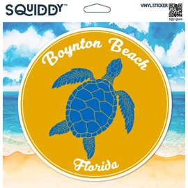 Squiddy Boynton Beach Florida Vacation Beach Town - Vinyl Sticker - Large Size (11" high)