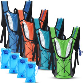 Chunful 4 Water Backpack Running Hydration Pack with 2L Hiking Water Bladder Pack for Musical Festival Essential Women Men Running Cycling Climbing Hiking, 4 Color（Bright Style）