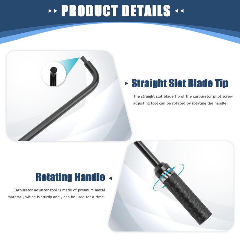 Pilot Screw Adjusting Tool, Carburetor Adjustment Screwdriver Tool, 16.34in 110°
