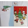 Vtg NEW Charlie Brown Snoopy Peanuts Glitter Christmas Card Envelop
