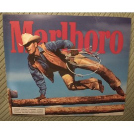 Marlboro Vintage 1996 Marlboro Man Lrge Vinyl Retail Point of Sale Counter Sticker Cowboy