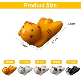 5 Pieces Cat Chopstick Rack, Cute Cartoon Ornaments, Ceramic Cat Ornaments, Japanese Decorations, Interesting Chopstick Rack, Home Decoration
