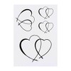 4 x 'Two Love Hearts' Temporary Tattoos - Water Resistant,