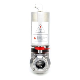 QiiMii 1.5 Inch Sanitary Tri Clamp Butterfly Valve, SS304 Stainless Steel, Pneumatic Actuator, Single-Acting, Air to Open