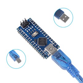 ALMOCN 1 Set Mini Nano V3.0 ATmega328P Module Microcontroller Board with USB Cable Compatible with Arduino + Nano Terminal Adapter Shield Expansion Board