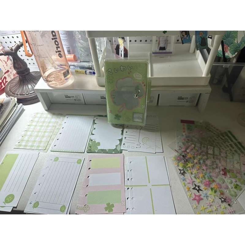 Girls Clover Notebook, A7 Size, Cute Clover Binder, 6 Hole