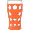 Lifefactory 20-Ounce Indoor/Outdoor Protective Silicone Sleeve Beverage Glass, 4-Pack, Orange,
