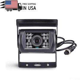 iPoster Rear View Backup Camera 4 Pin CCD 12V-24V Bus Truck Trailer Night Vision IR-CUT
