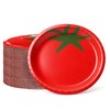 50 Pcs Disposable Tomato Shaped Paper Plates Party Decor, 8