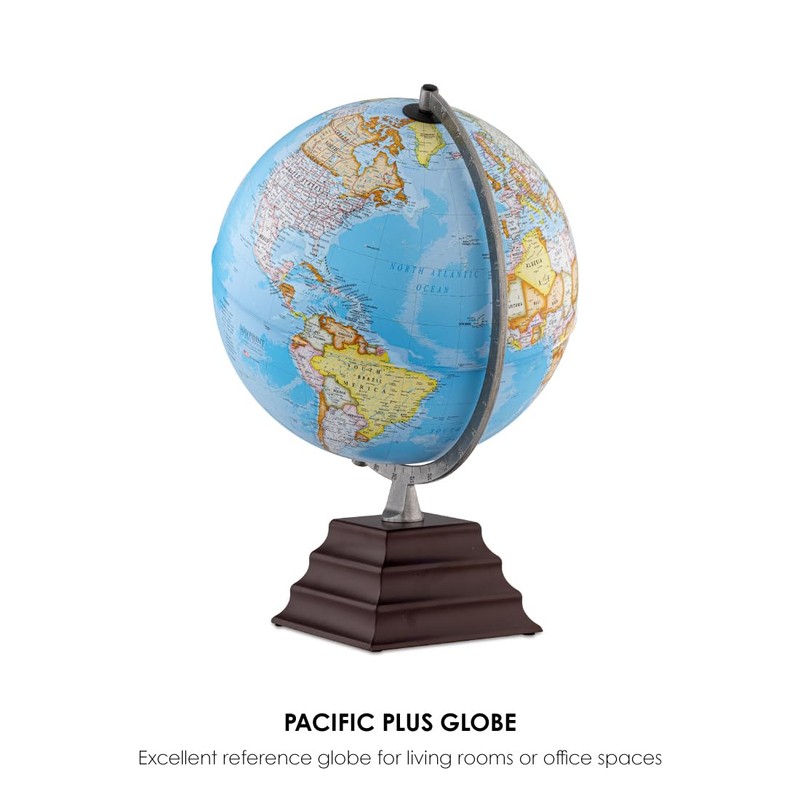 Waypoint Geographic Pacific Plus Globe, 12" Blue Ocean-Style World Globe,