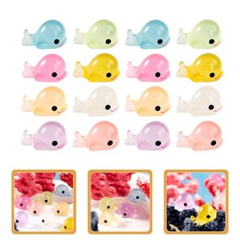 YARNOW 24pcs Glow Dolphin Decor Seal Plush Whale Toy Small Marine Animal Bucket Animal Dolphin Plush Animal Stuffed Animal Statue Glow Dolphin Small Figurine Resin