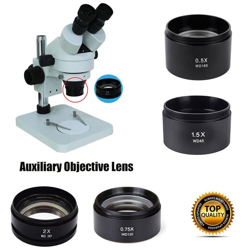 Microscope Auxiliary Objective Lens, Professional Stereo Microscope Objective Lens for