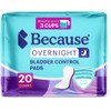 Because Incontinence Pads for Women - Extra Heavy Absorbency, Overnight