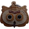 Real Leather Keychain Featuring Owl Pendant, approx. 5 x 5