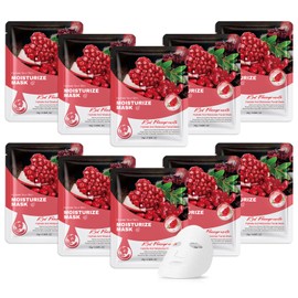 10 Pack Variety Facial Sheet Masks Skin Care Set, Hydrating Bulk Sheet Face Masks Skincare Gifts Set for Women Men, Long Lasting Moisturizing Face Mask for All Skin Type（C10)