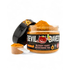 Devil Daves Bloody Mary Seasoning Mix, Diablo Spicy (7.5 oz Tub) | Dry Bloody Mary Mix for Tomato Juice Cocktails and Micheladas, 25 Servings, Scoop Included.
