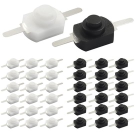 Cionyce 50Pcs Micro Push Button Switch, Black+White