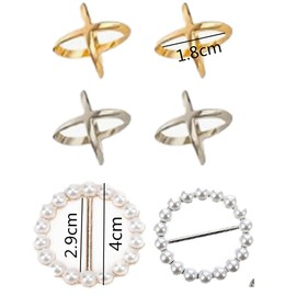 Scarf Ring Clip, Metal T-Shirt Tie Clips, Scarf Tie Buckle Rings for Women, Rhinestone Scarf Clip, Fashion Metal Ring Scarves Clasp Waist Buckle for Shirts Clothing 14 Pcs Loopunk