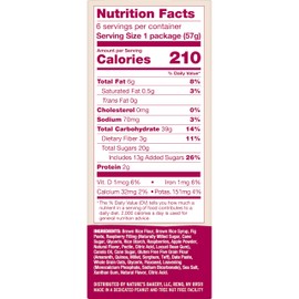 Nature's Bakery Raspberry Fig Bar, 6 Count, 2 Ounce