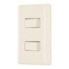 Volteck PA-APDO-BI, Placa armada 2 interruptores color marfil