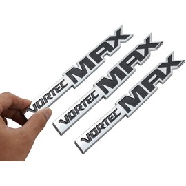 3Pcs Vortec MAX High Output Emblems Car Badges 3D Decal Replacement for Silverado (Chrome/Black)