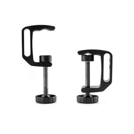 QWORK Universal C-Clamp for Desk Mount - 4-Pack Heavy Duty Versatile Clamps1/4"-20 and 3/8"-16 Thread Hole for Tables, Desks, and More