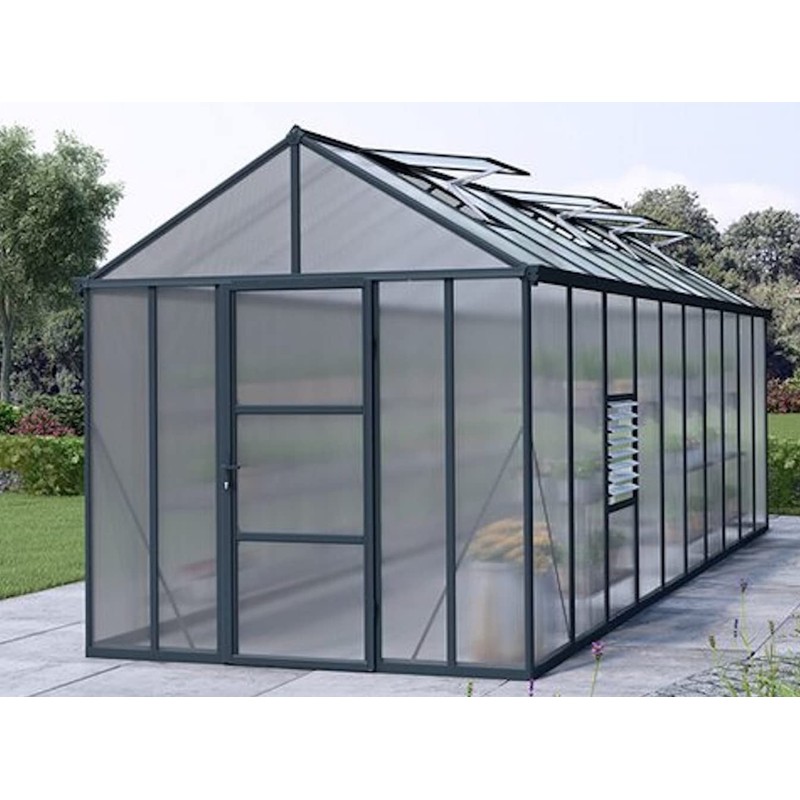Falken Design Polycarbonate Roof Panel Twinwall (Multiwall) Gray 24 in.