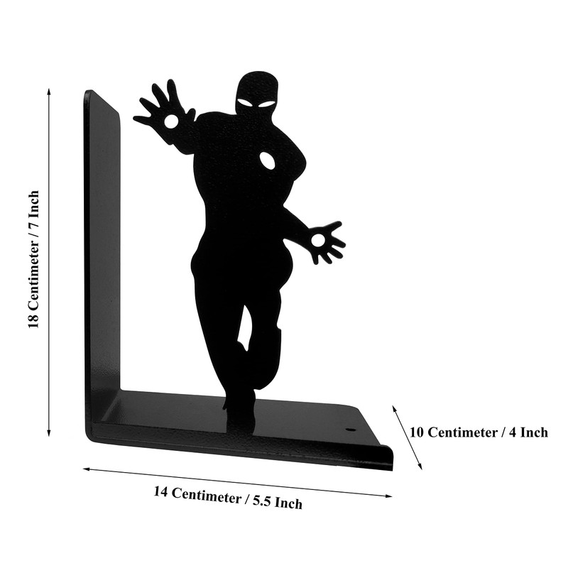 HeavenlyKraft Superhero Bookends | Decorative Bookends for Shelves | Non-Skid
