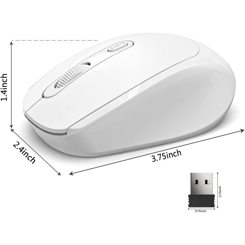 Wireless Mouse for Laptop, 2.4G Wireless Ergonomic Optical Cordless Mobile