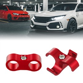 X AUTOHAUX AN6 Car Hose Separator Clamp Fuel Line Connector Kit for Oil Fuel Hose Red Aluminum Alloy