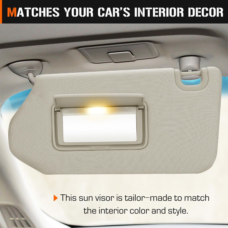 Left & Right Sun Visor with Light for 2013-2018 Nissan