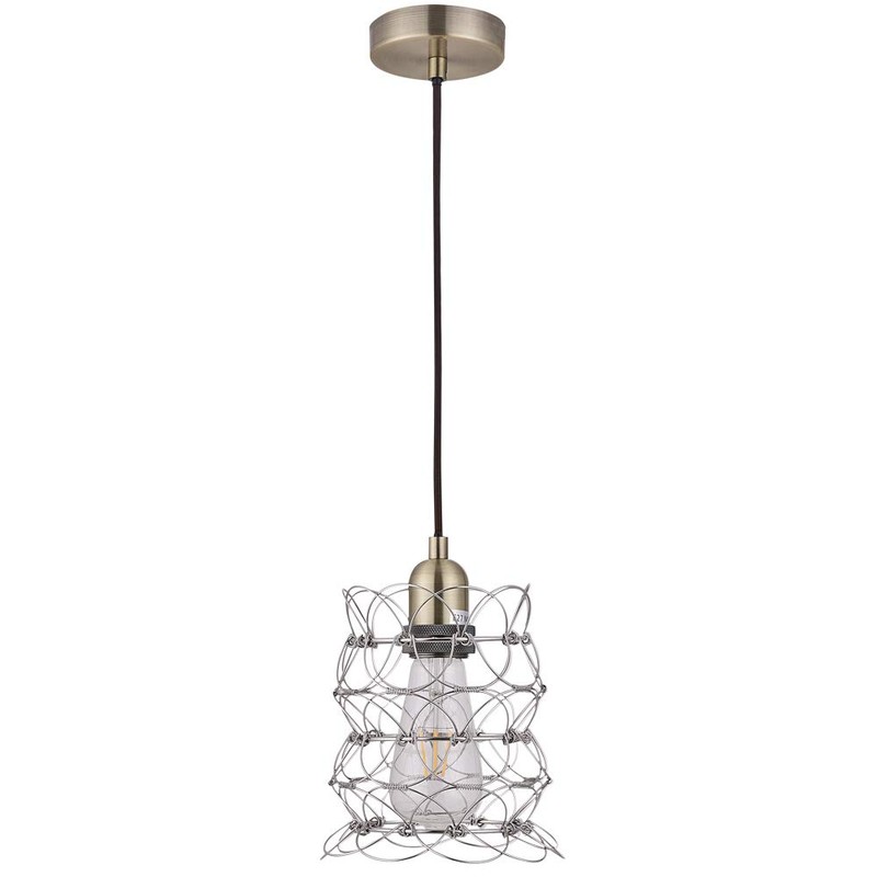 Ulight Antique Brass Ceiling Pendant Light Fitting, Twisted Braided Flex,E27