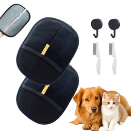 OYXYIGOUCL 3 Pcs Pet Hair Remover Electrostatic Gloves，Pet Hair Removal Glove,Electrostatic Pet Hair Remover Gloves for Furniture, Carpet, and Car Seats - Reusable Pet Grooming Tool (3)