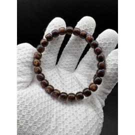 9×8mm Star & Moon Bodhi  Tiger Skin Pattern Beads Bracelet