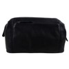 Oakridge Leather Mens Top Frame Washbag/Toiletry Bag - Black